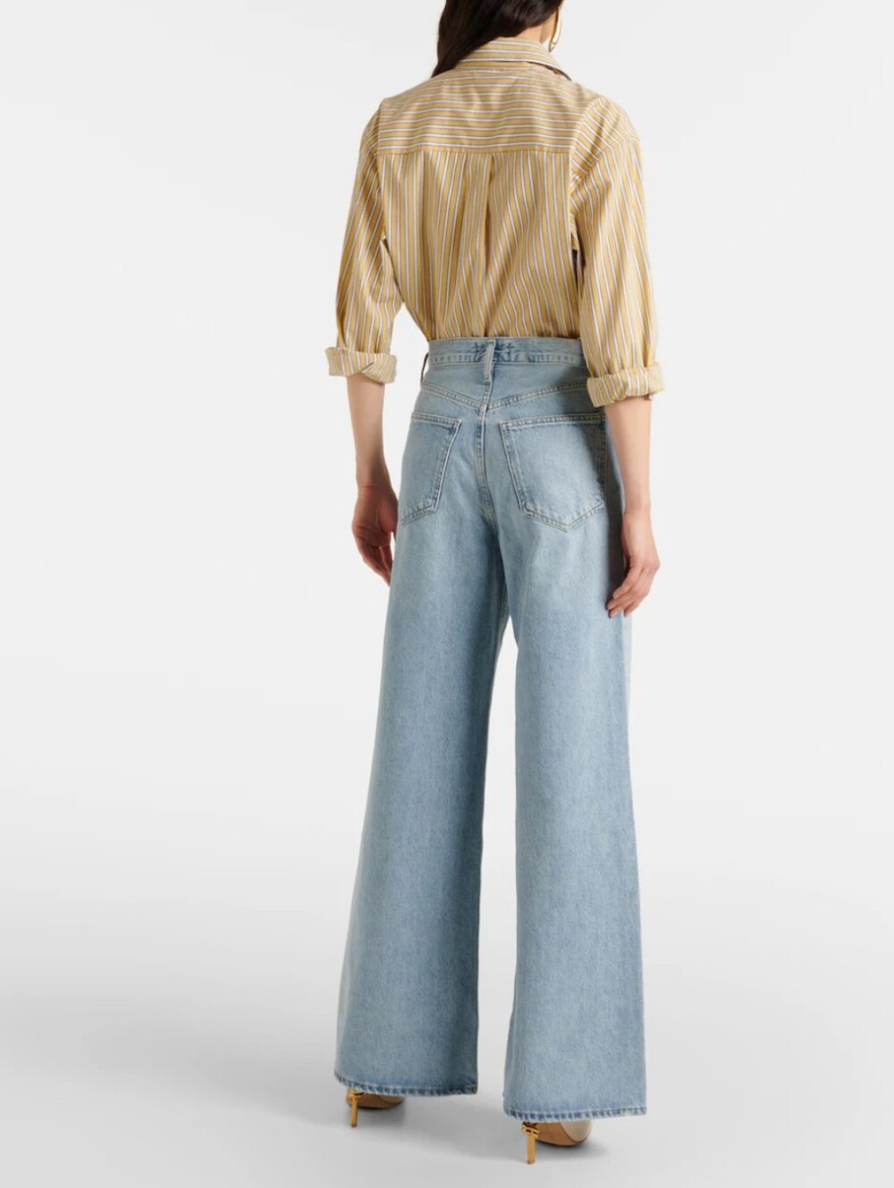AGOLDE Dame High-Rise Wide-Leg Jeans in Light Blue - Picture 2 of 15